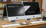 Non-Glare Film Applied to Left/Smaller Monitor. Film Comparison with Monitor off.