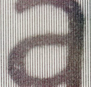 Close up of Privacy Filter Louver with letter A