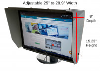 Adjustable 25-28.9-inch Width Monitor Hood