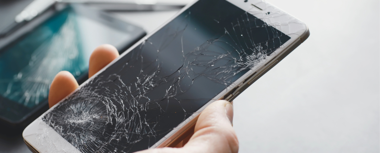 Phone with a broken screen