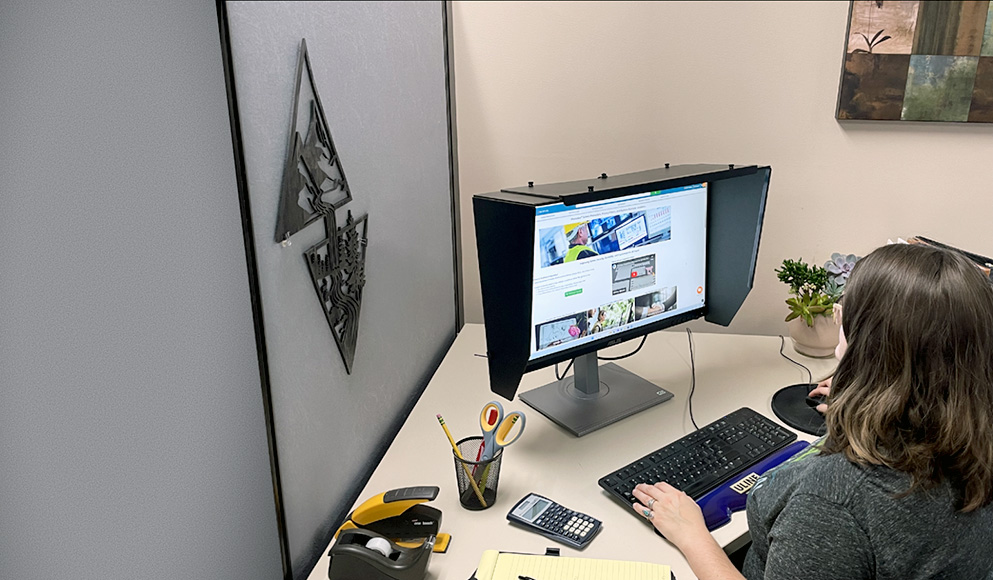 Monitor Hood in use