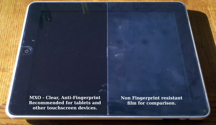 MXO and MXA Comparison; note the oleophobic coating on MXO films