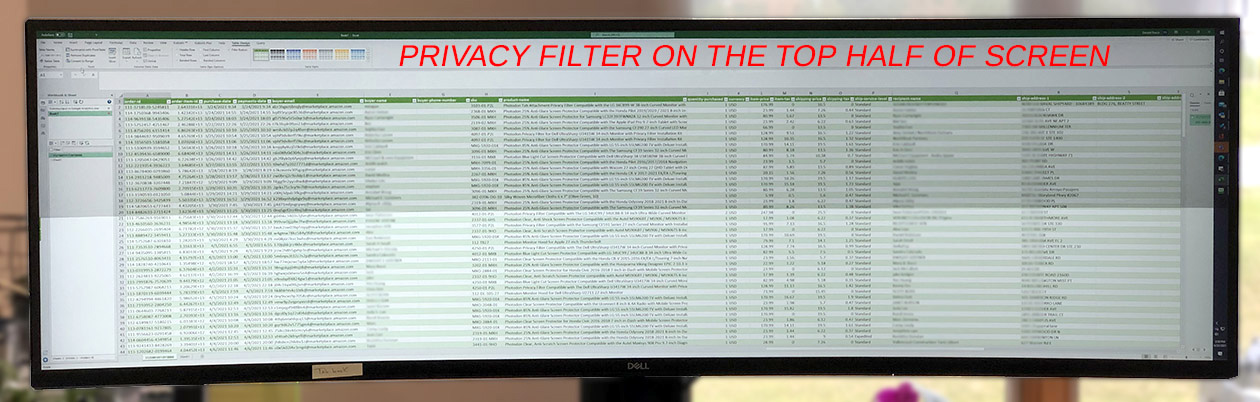 Privacy Filter on Top of Screen